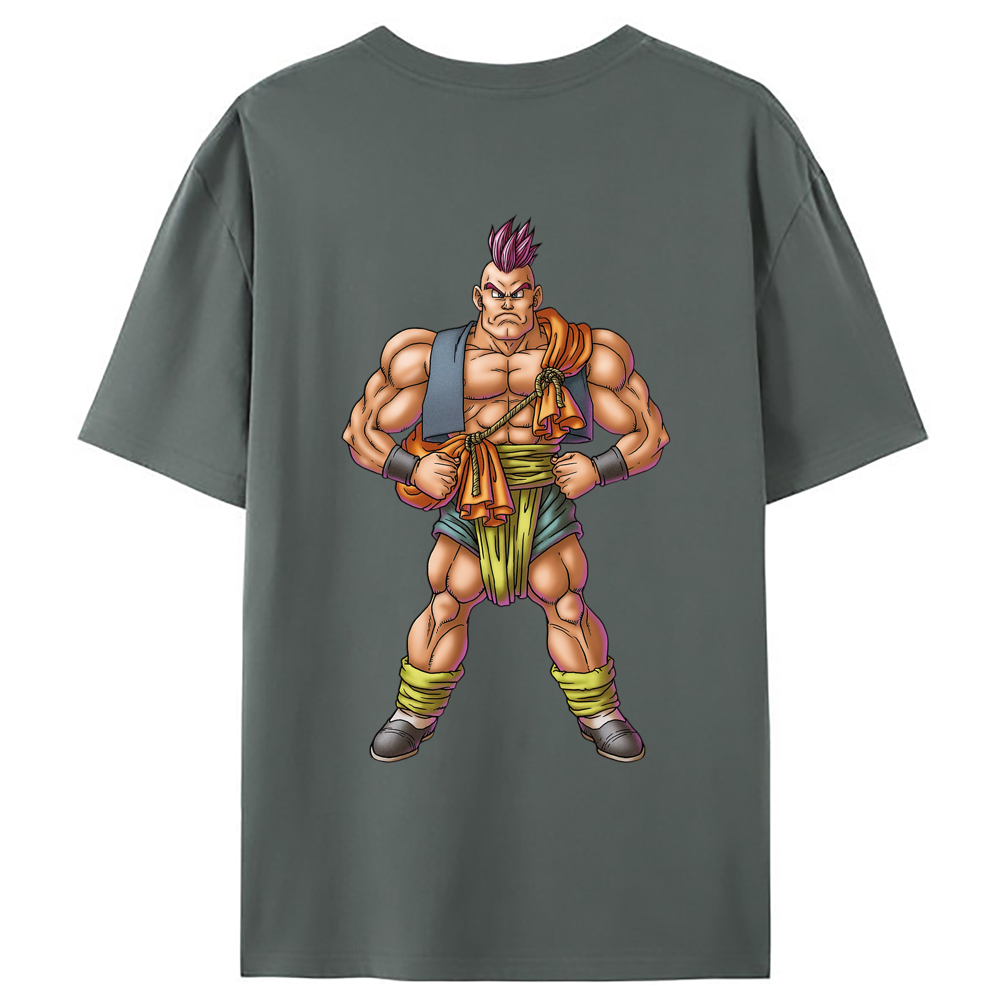 （画像用） ドラゴンクエスト Doragon Kuesuto Dragon Quest 綿100％ メンズ半袖Tシャツ（バックプリント） 通気性